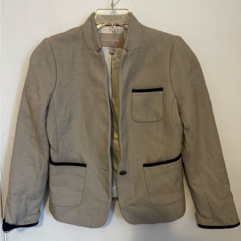 Banana Republic Beige Textured Blazer
